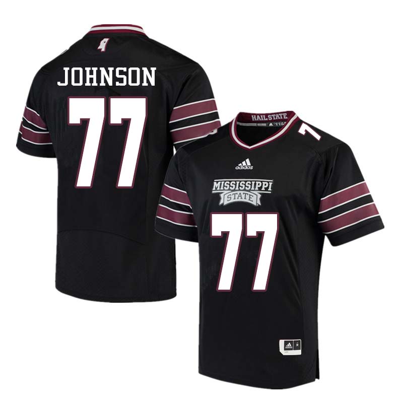 Men #77 Jawon Johnson Mississippi State Bulldogs College Football Jerseys Sale-Black - Click Image to Close